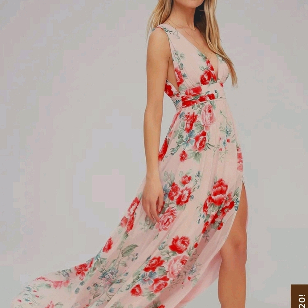 Lulus maxi floral dress NWT